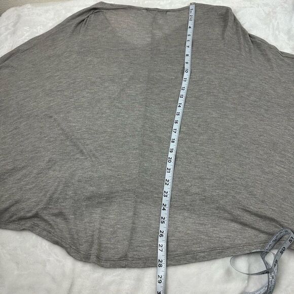 Cherish Women's Size M Vneck Wrap Sweater Gray Lightweight Flowy Draped Tunic - Picture 7 of 7